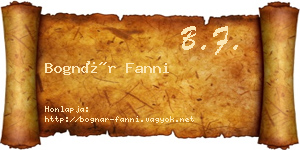 Bognár Fanni névjegykártya