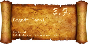 Bognár Fanni névjegykártya
