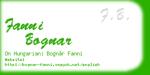 fanni bognar business card