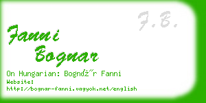 fanni bognar business card